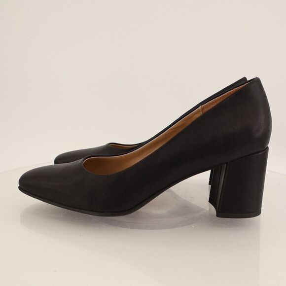 Naturalizer Womens Warner Square Toe Pumps Block Heel Black Faux Leather Size 10 - Picture 5 of 11
